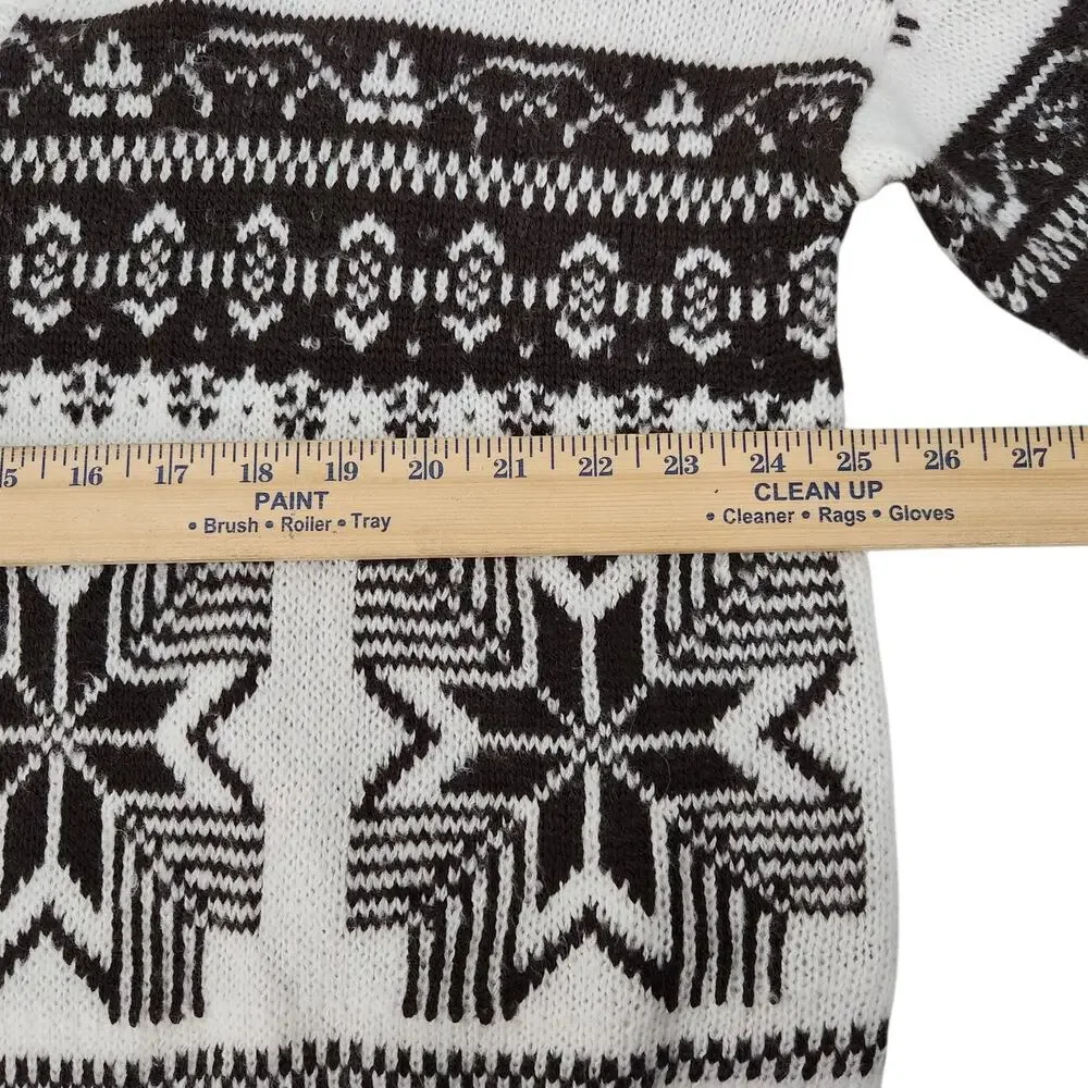 LANE BRYANT WOMENS CARDIGAN SWEATER FAIR ISLE BEIGE WESTERN BOHO PLUS 22 24 2XL